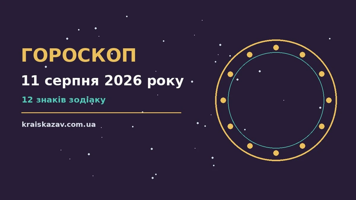 Гороскоп на 11 серпня 2026 року: настрій, справи та фінанси для дванадцяти знаків Зодіаку