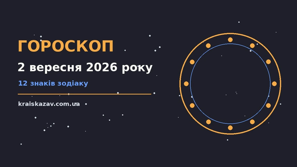 Гороскоп на 2 вересня 2026 року: орієнтири для кожного знака про настрій, справи та гроші
