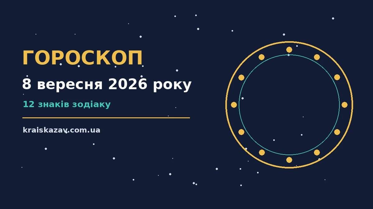 Гороскоп на 8 вересня 2026 року: орієнтири для кожного знака про настрій, справи та гроші