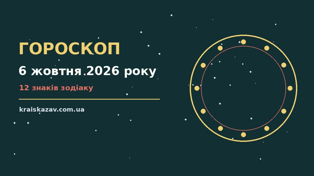 Гороскоп на 6 жовтня 2026 року: орієнтири для кожного знака про настрій, справи та гроші