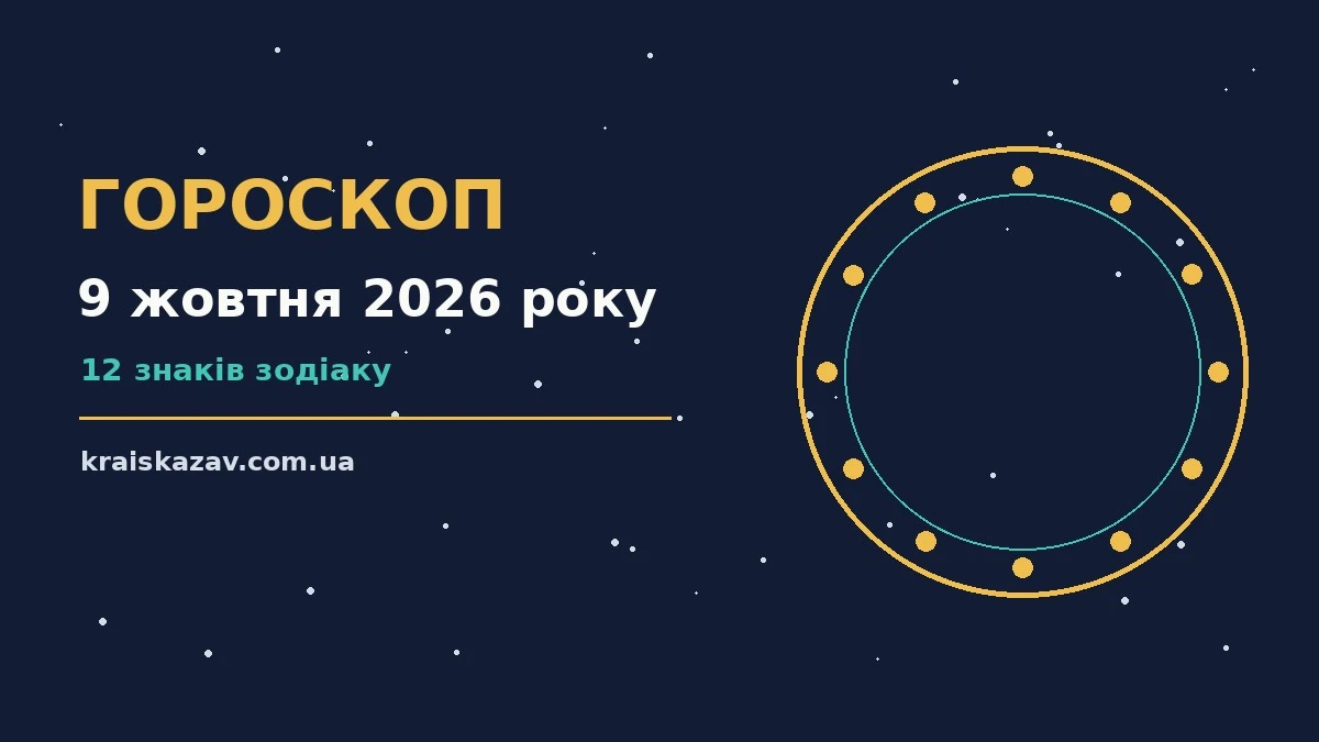 Космічна ілюстрація зі знаками зодіаку на тлі ранкового неба 9 жовтня